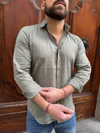 Camicia Lino Hamaki-Ho verde