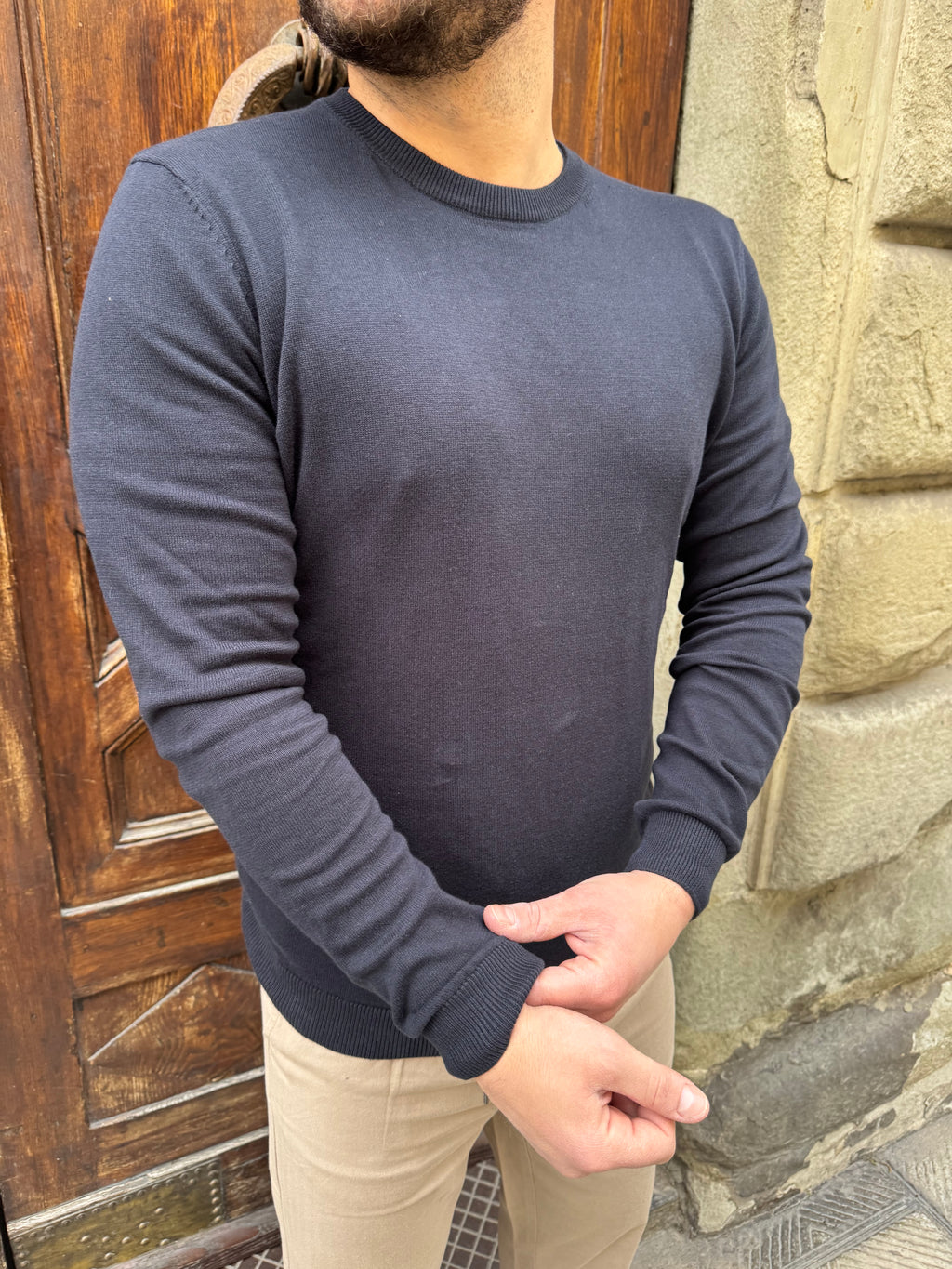 Maglioncino girocollo di Tiffosi blu navy