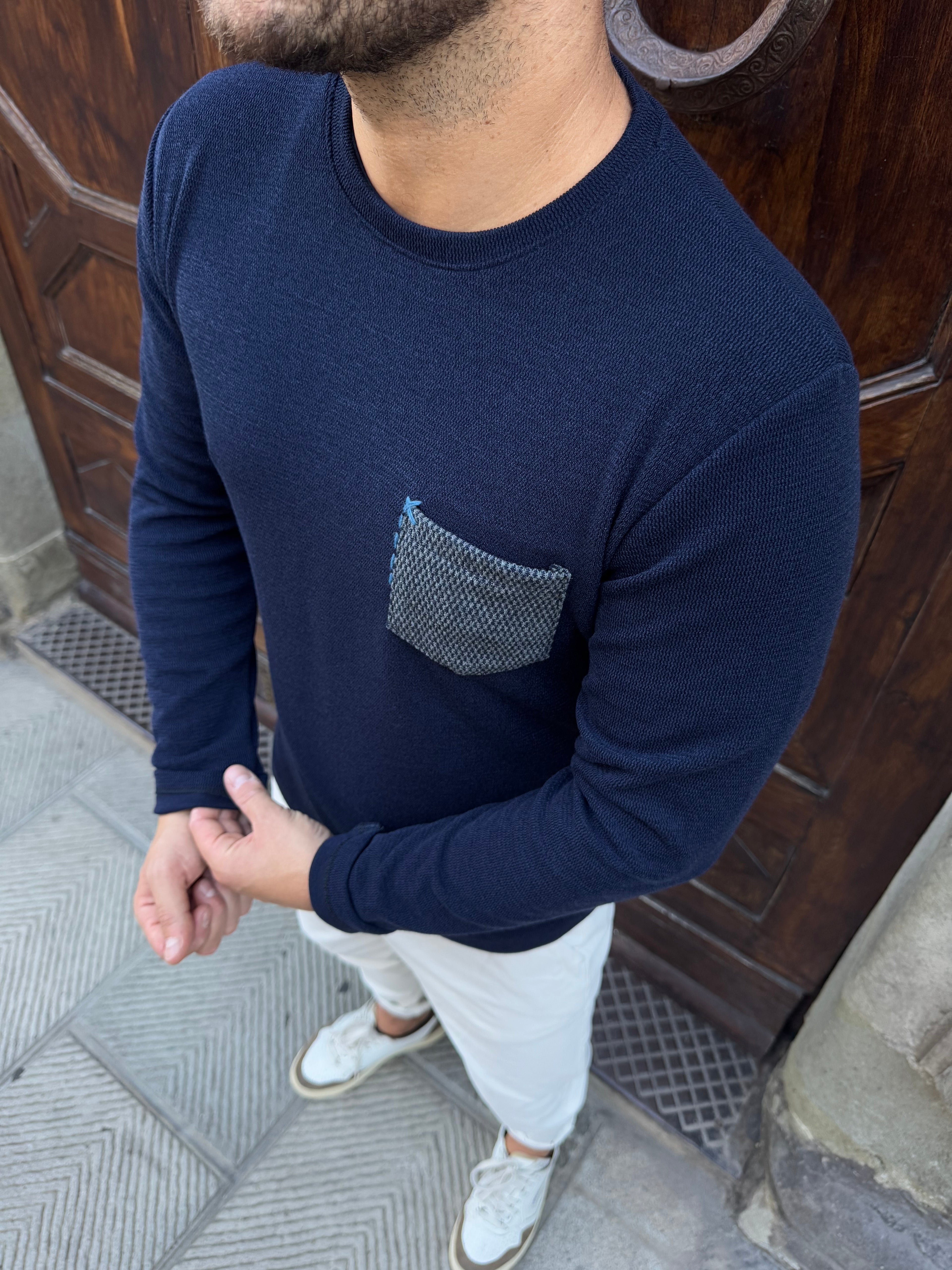 Maglioncino Jannik con taschino blu