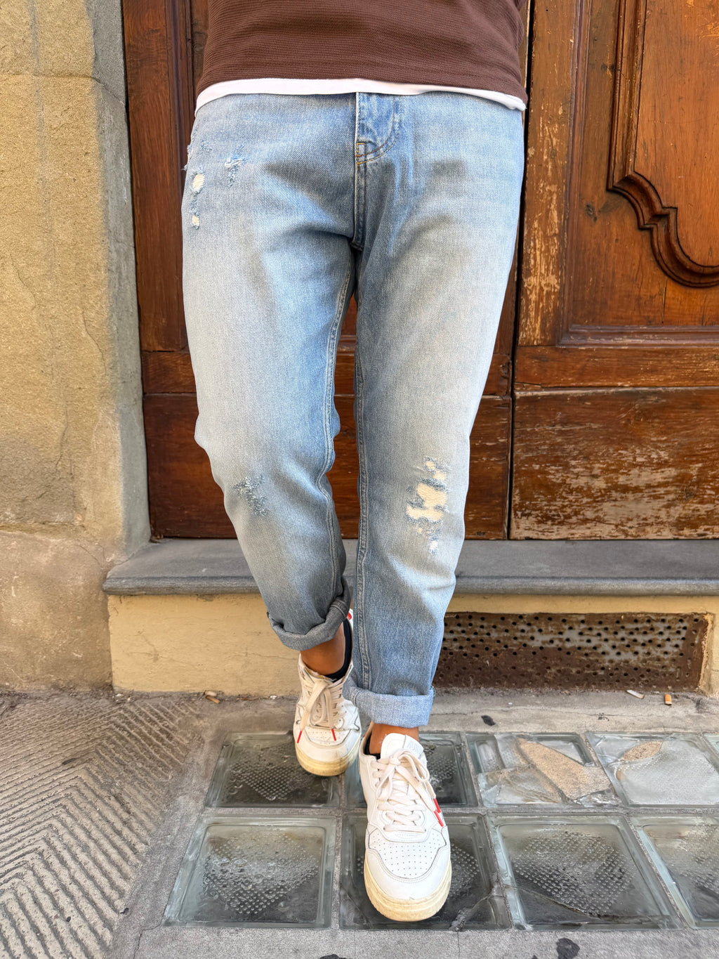 Jeans Yellowstone cropped di Pont con strappi