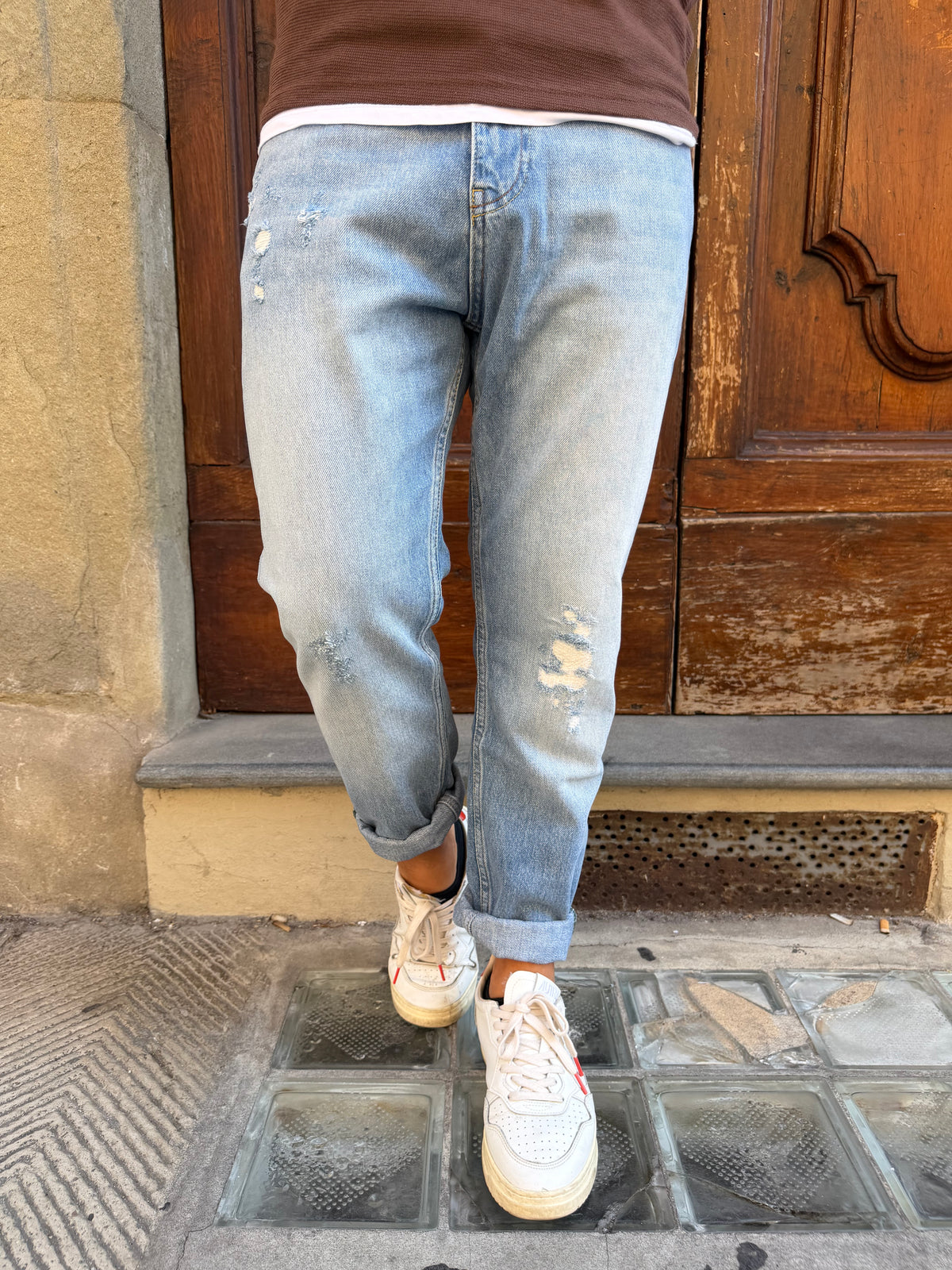 Jeans Yellowstone cropped di Pont con strappi