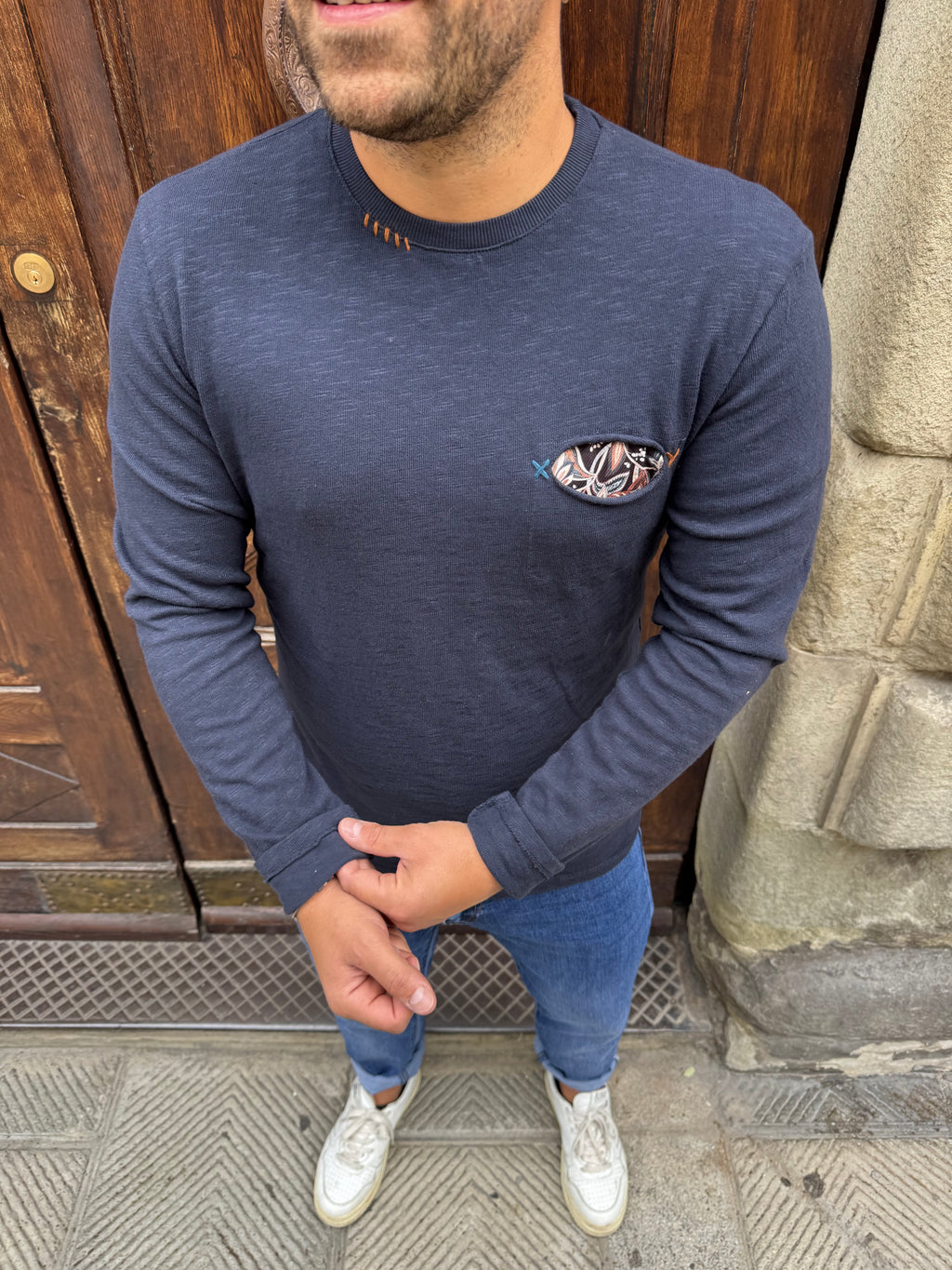 Maglioncino Diego con taschino blu