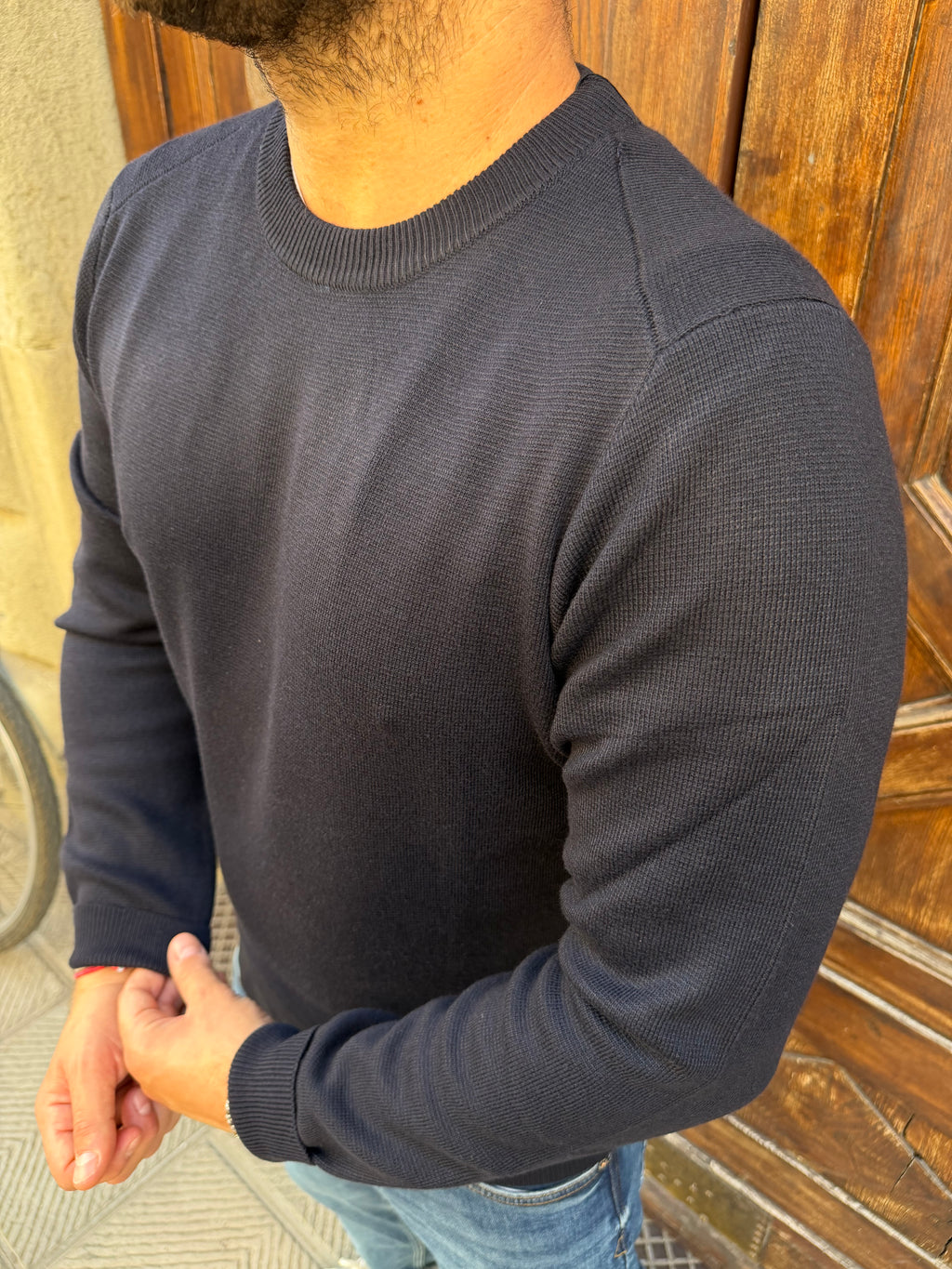 Maglioncino Fisher di Hamaki-Ho blu navy