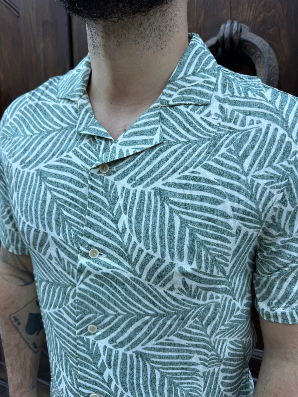 Camicia Flora di Tiffosi verde