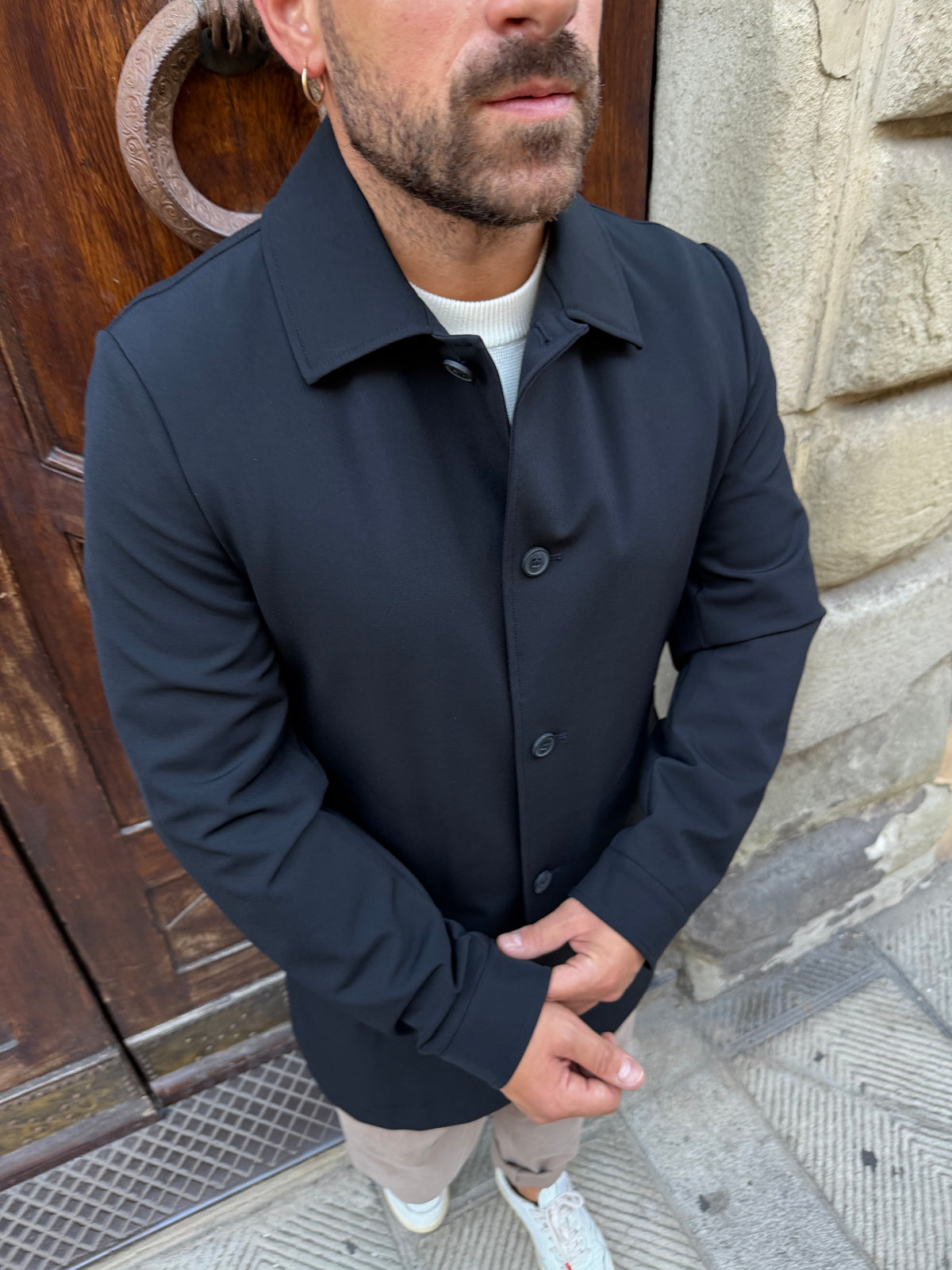 Trench di Hamaki-Ho blu navy