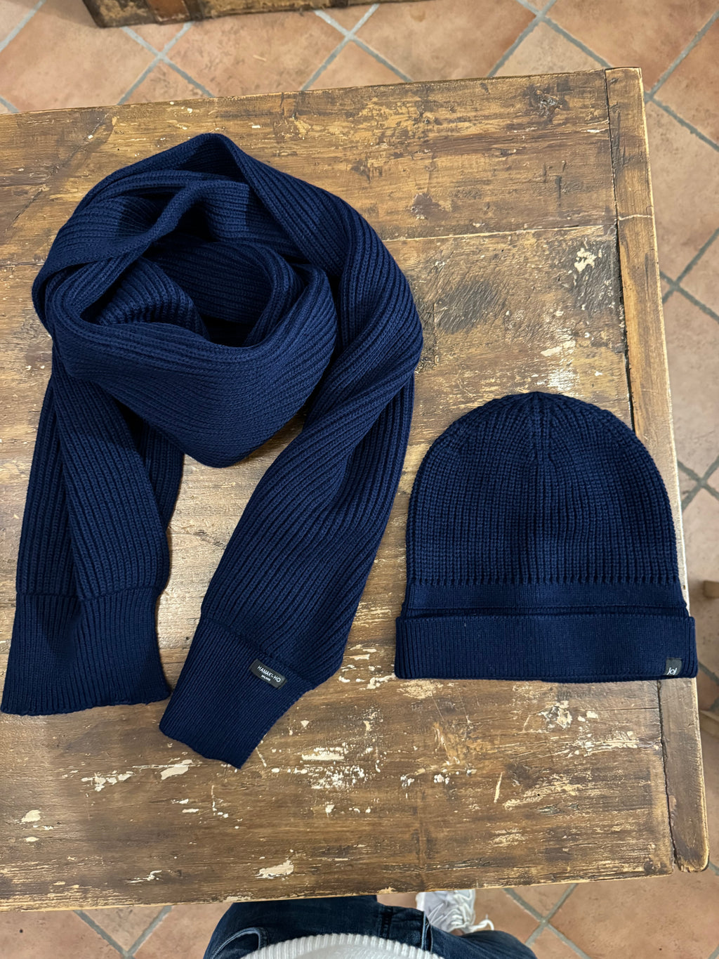 Sciarpa coordinato Prestige di HAMAKI-HO blu