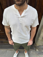 T-Shirt serafino di Tréz Bianca