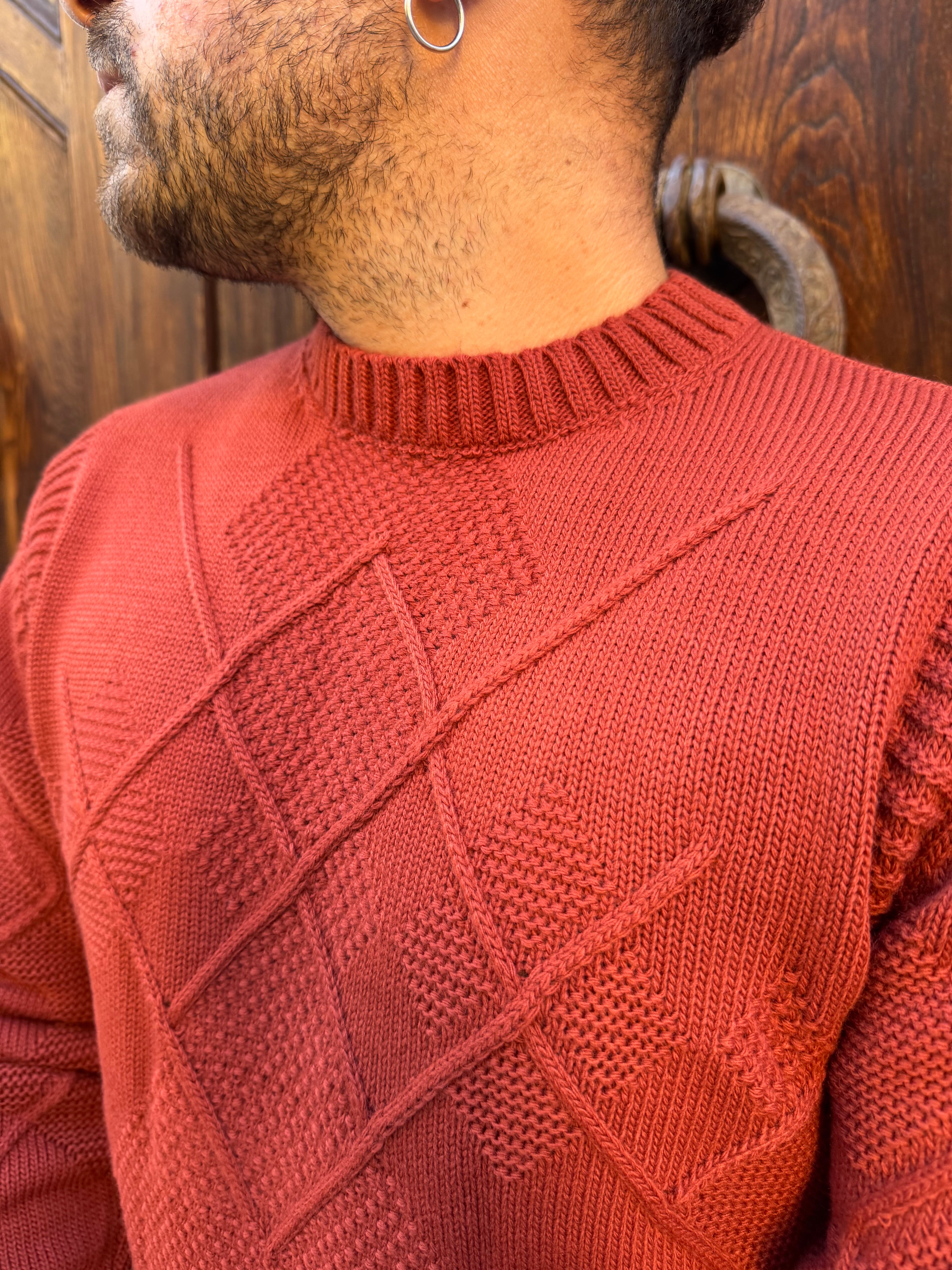 Maglioncino Rombo di Telamira ruggine