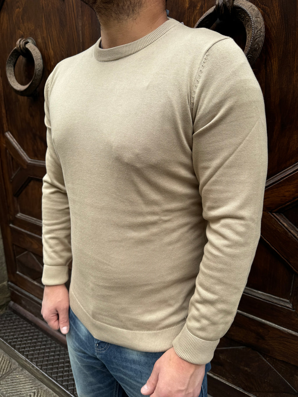 Maglioncino girocollo di Tiffosi beige