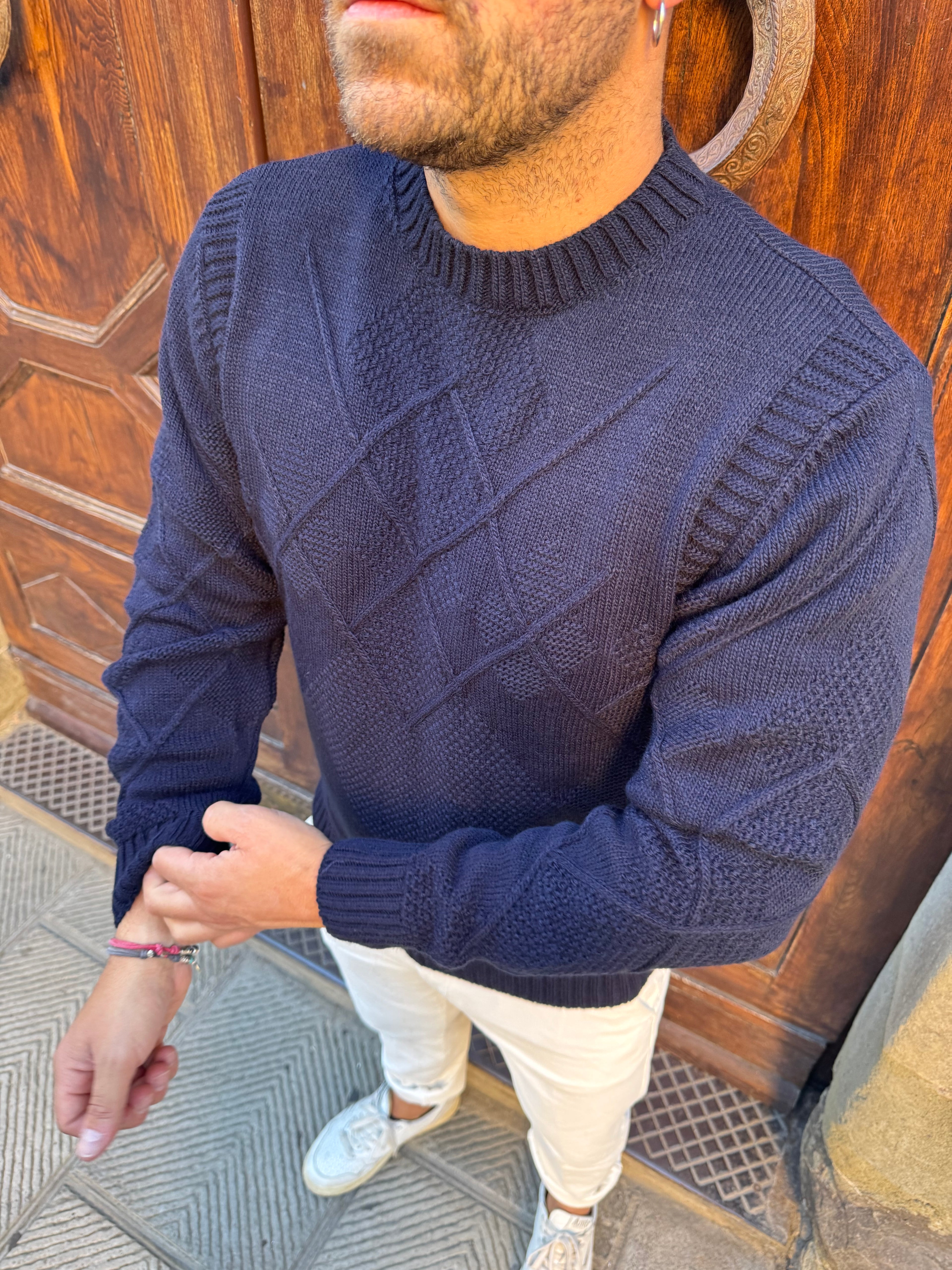 Maglioncino Rombo di Telamira blu