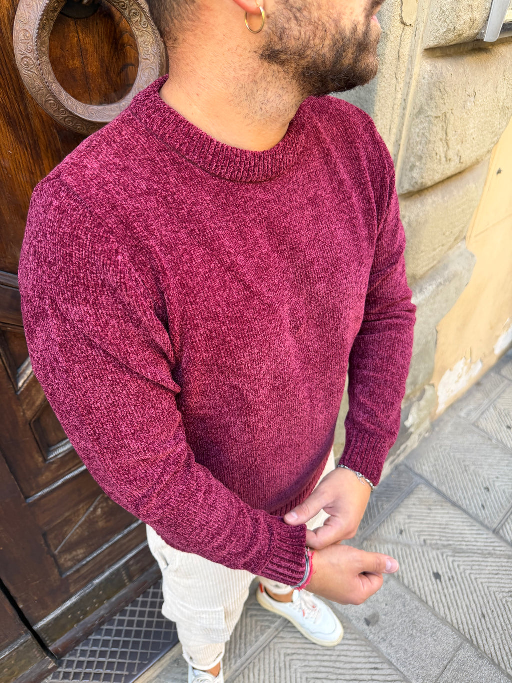 Maglioncino Ciniglia di Telamira bordeaux