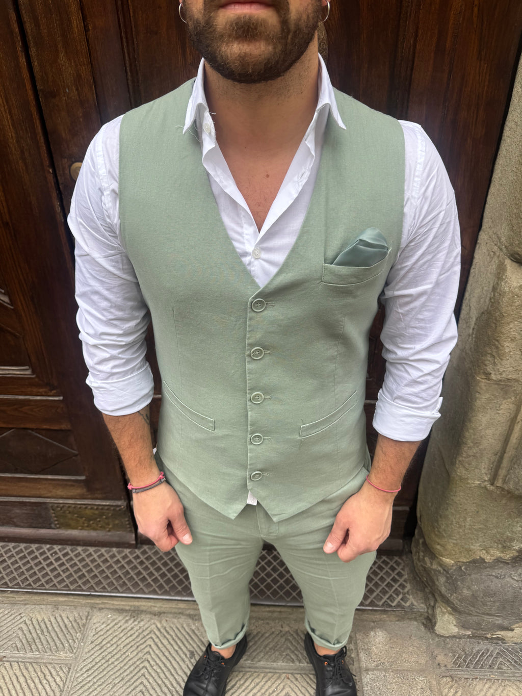 Gilet completo Roger di Hamaki-Ho verde acqua
