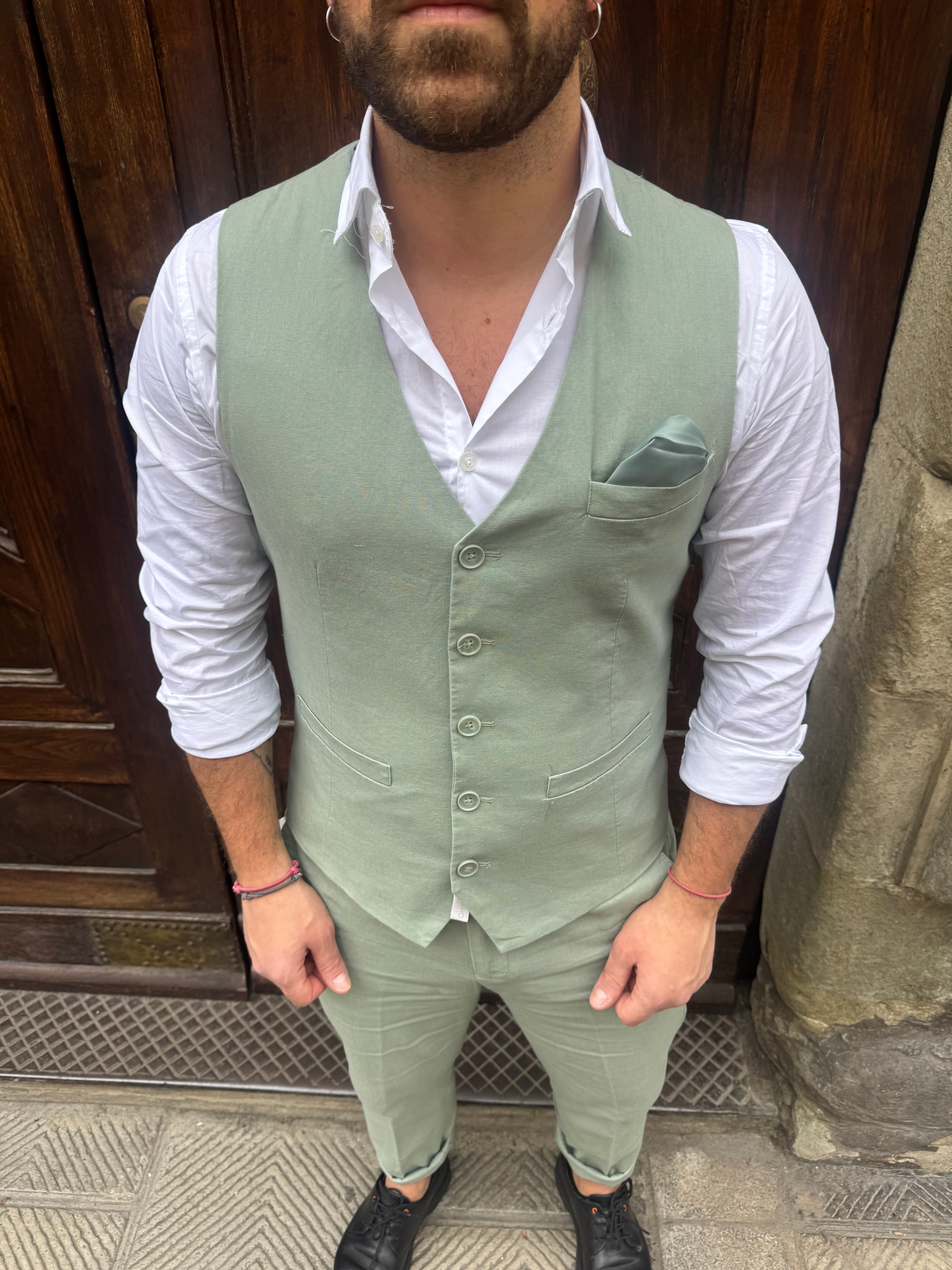 Gilet completo Roger di Hamaki-Ho verde acqua