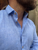 Camicia Lino di Hamaki-Ho azzurra
