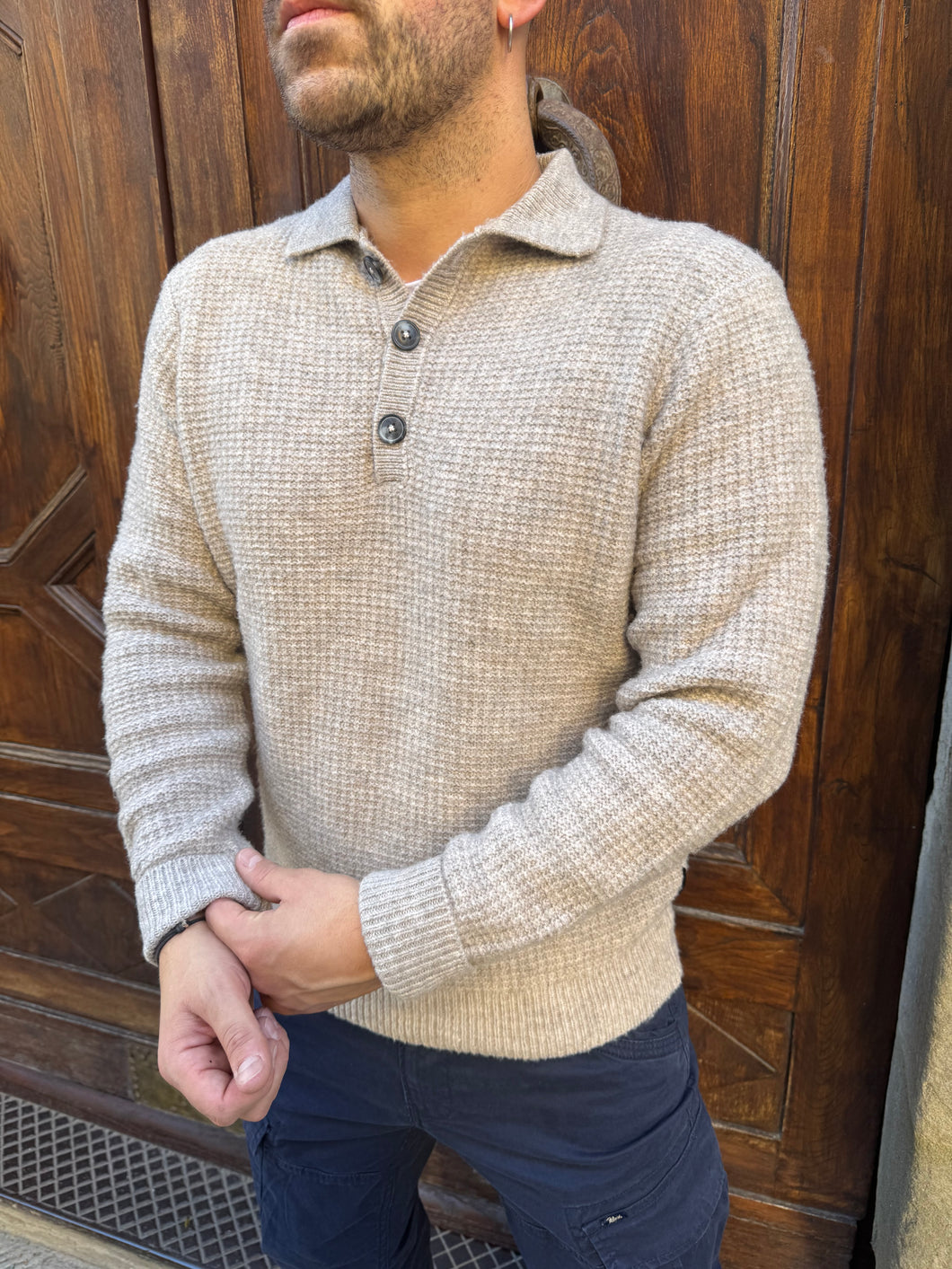 Maglioncino Polo di HAMAKI beige