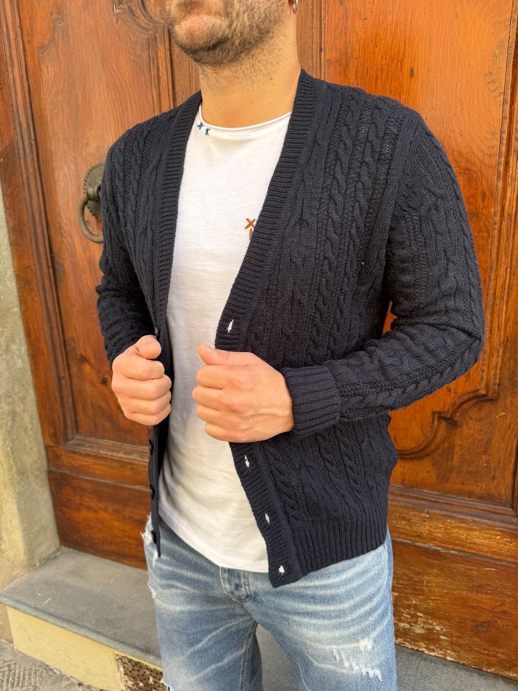 Cardigan Treccia di Hamaki-Ho blu