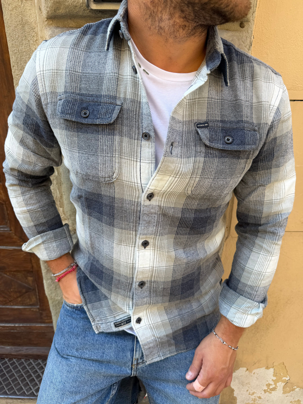 Camicia Quadro 02 di Petrol Ind. blu