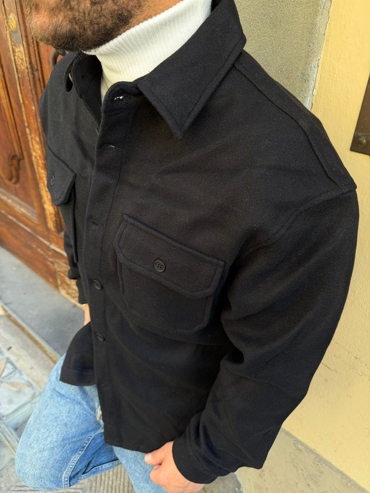 Giacchetto in panno di Telamira nero
