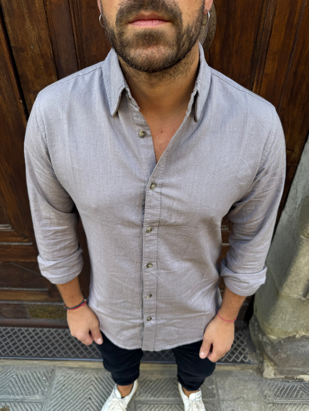 Camicia Figaro di Tiffosi tortora