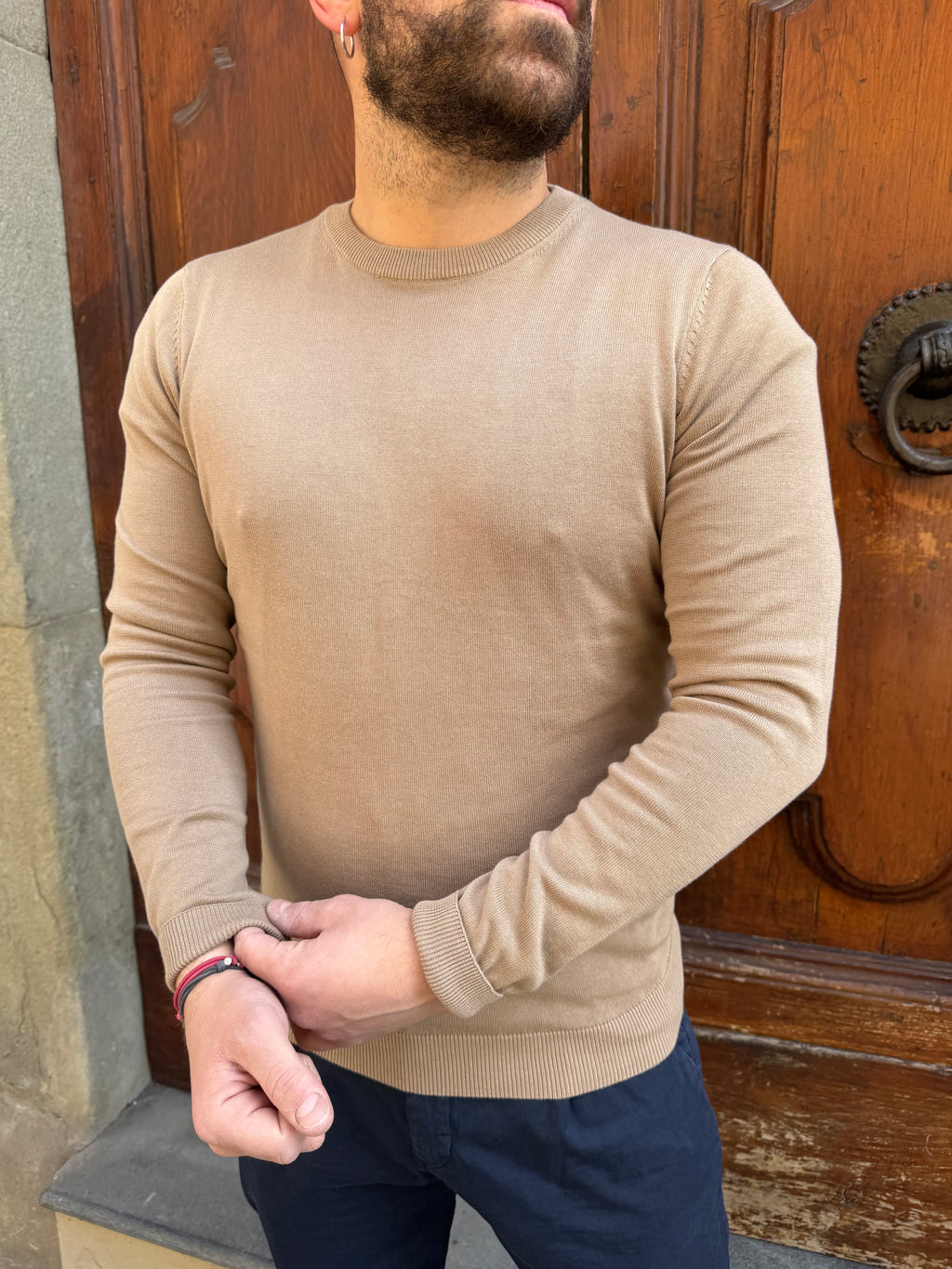 Maglioncino girocollo di Tiffosi cammello