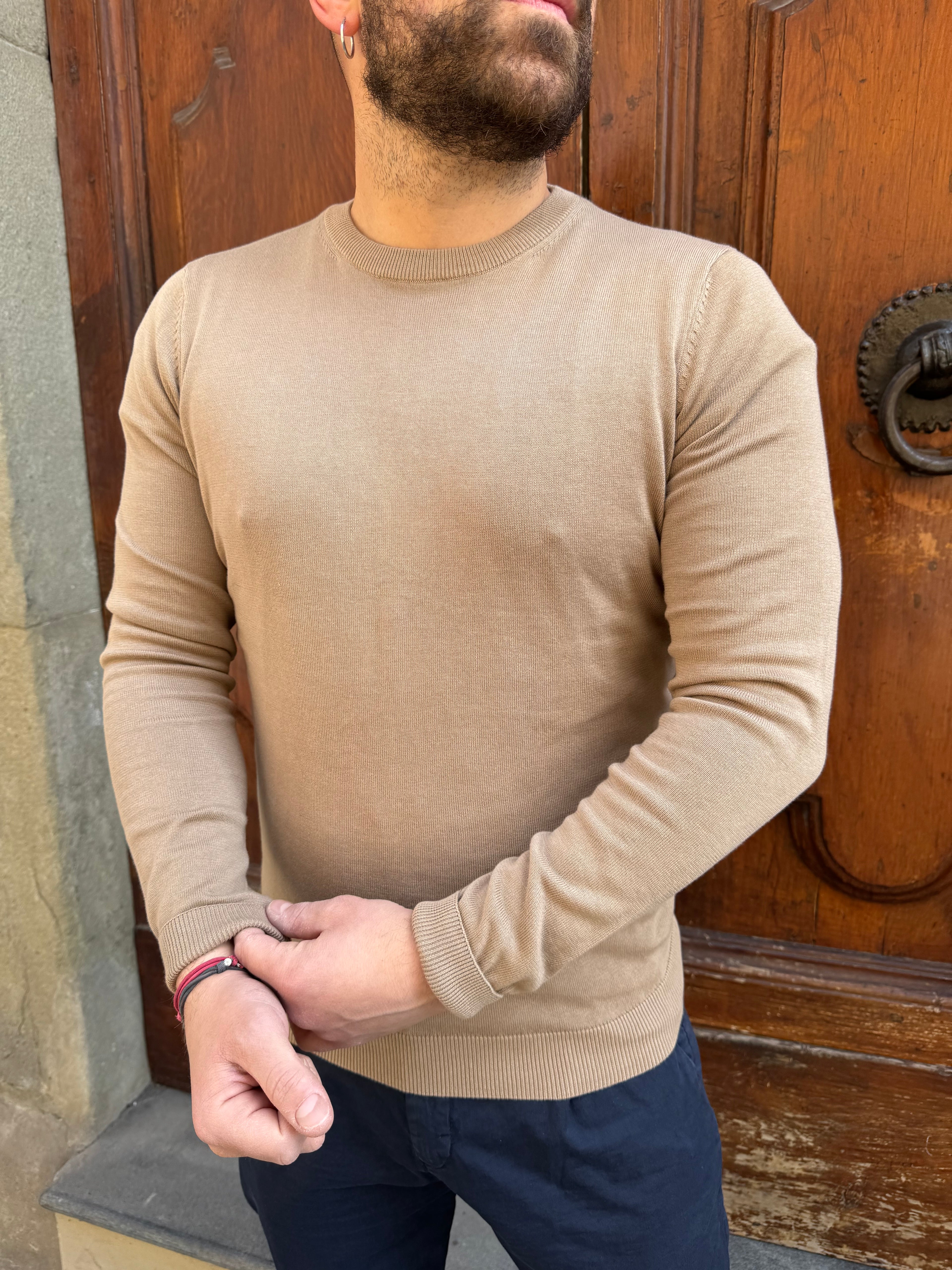 Maglioncino girocollo di Tiffosi cammello
