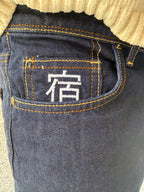 Jeans Yellowstone Cropped di Pont con ricamo Samurai