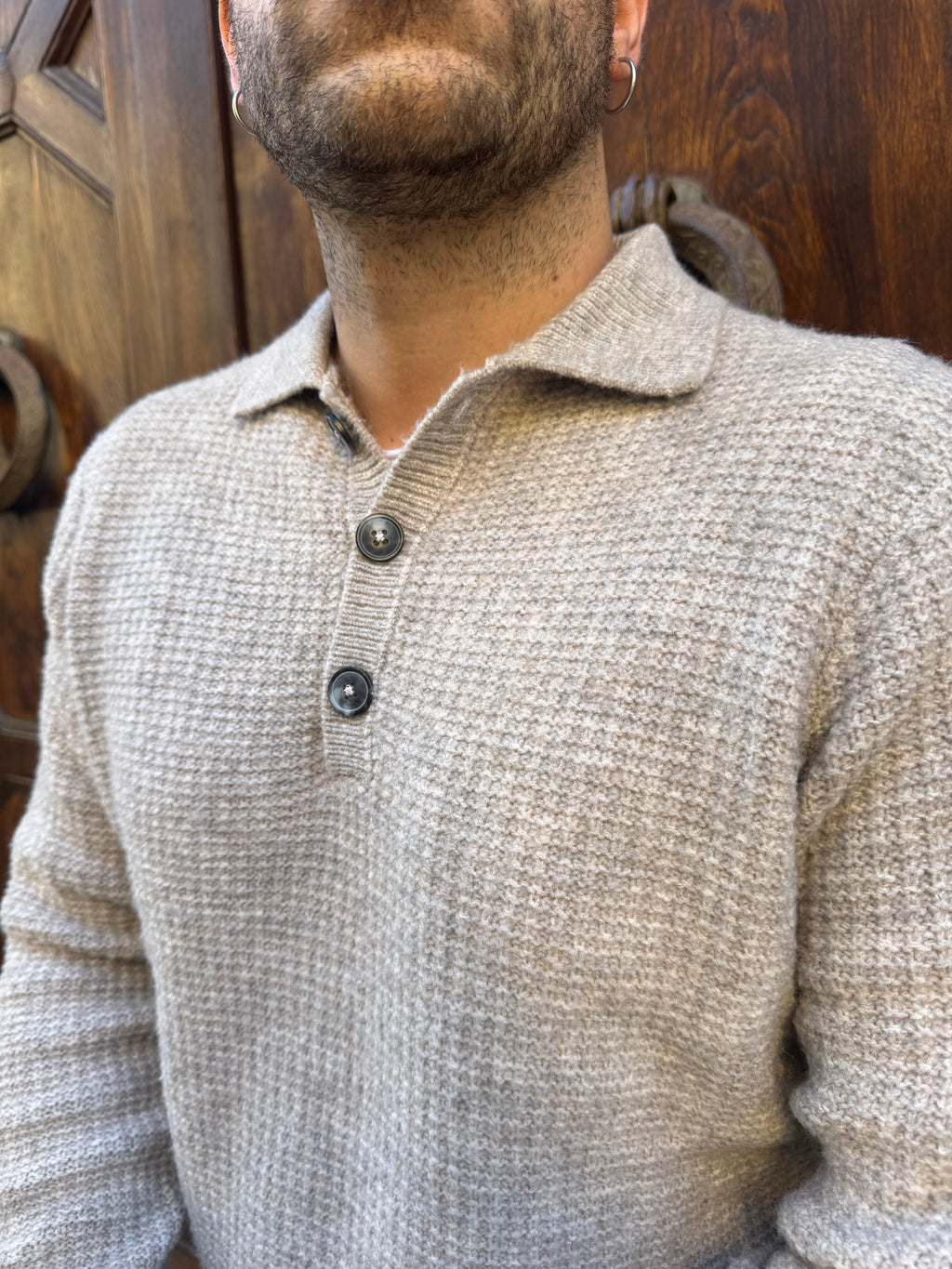 Maglioncino Polo di Hamaki-Ho beige