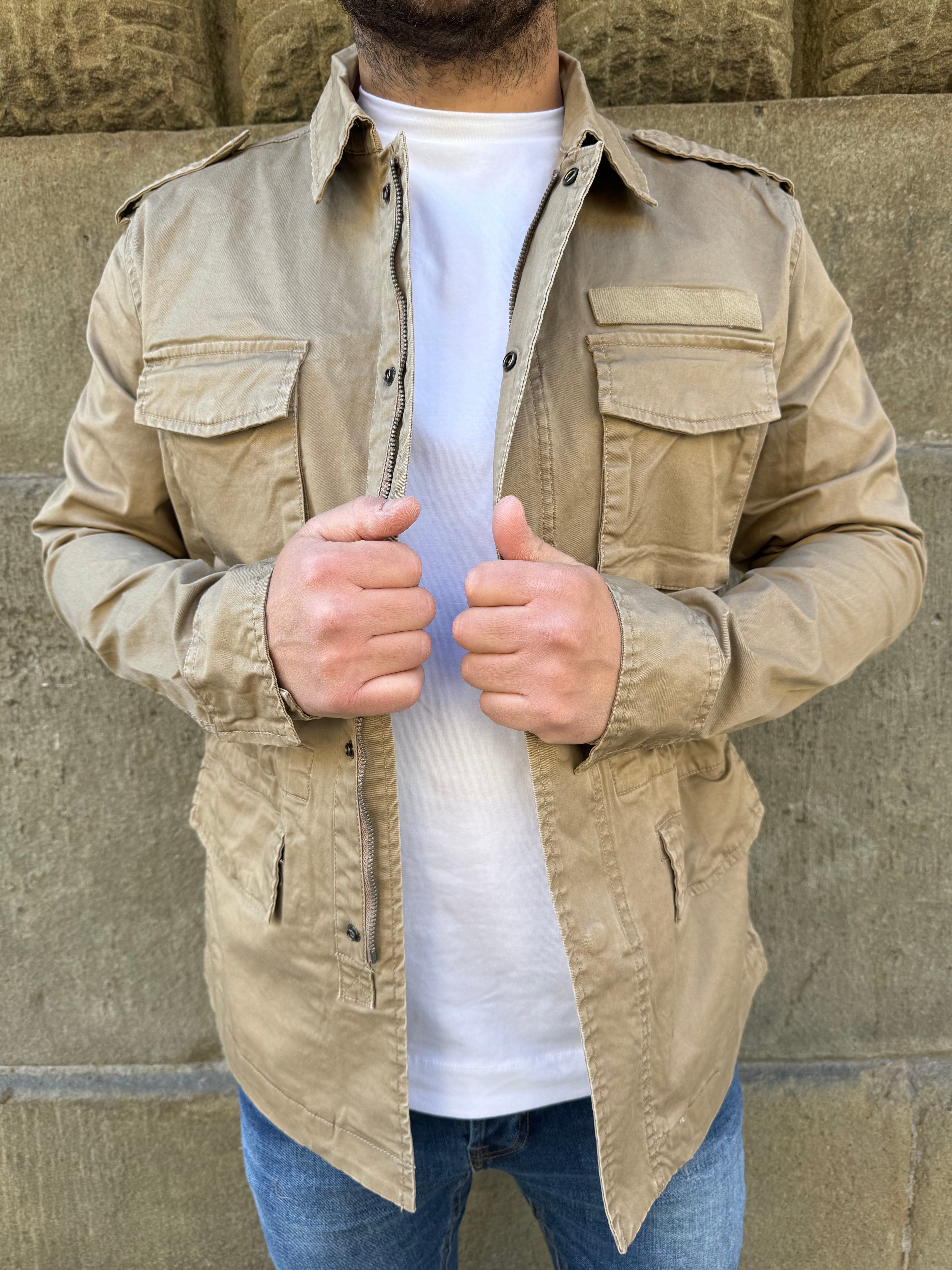 Giacchetto Sahara di Bread and Button’s color fango