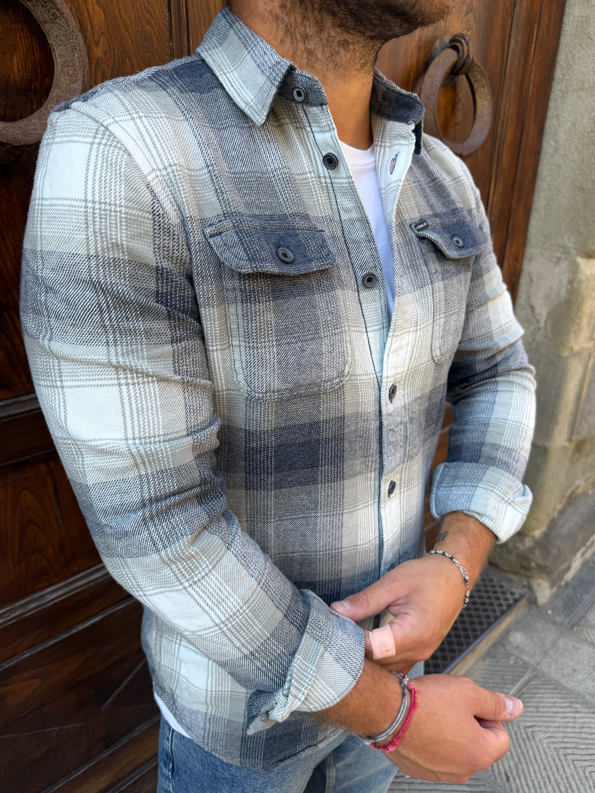 Camicia Quadro 02 di Petrol Ind. blu