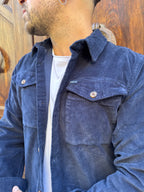 Camicia maxi velluto di Petrol Ind. blu.