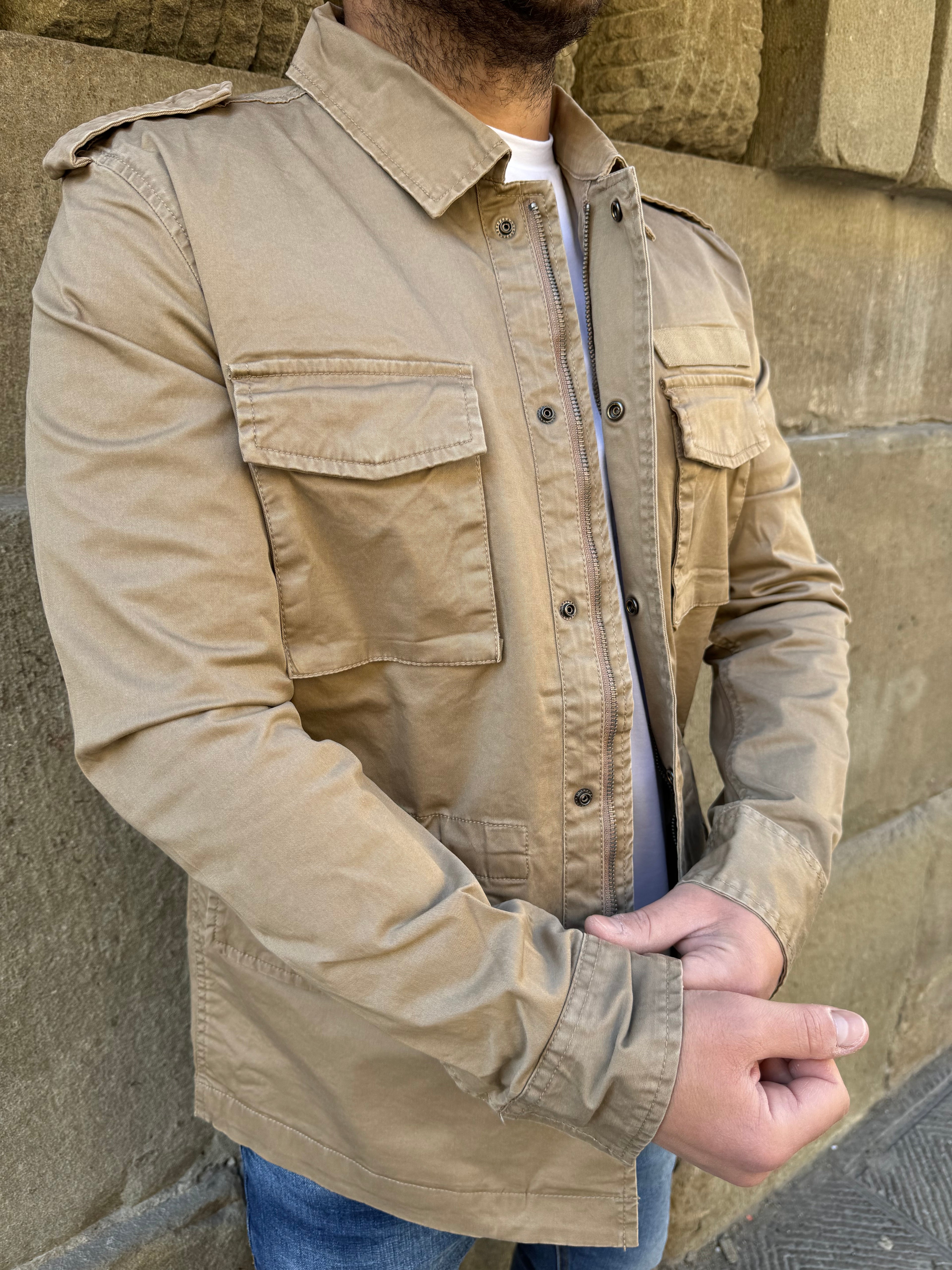 Giacchetto Sahara di Bread and Button’s color fango