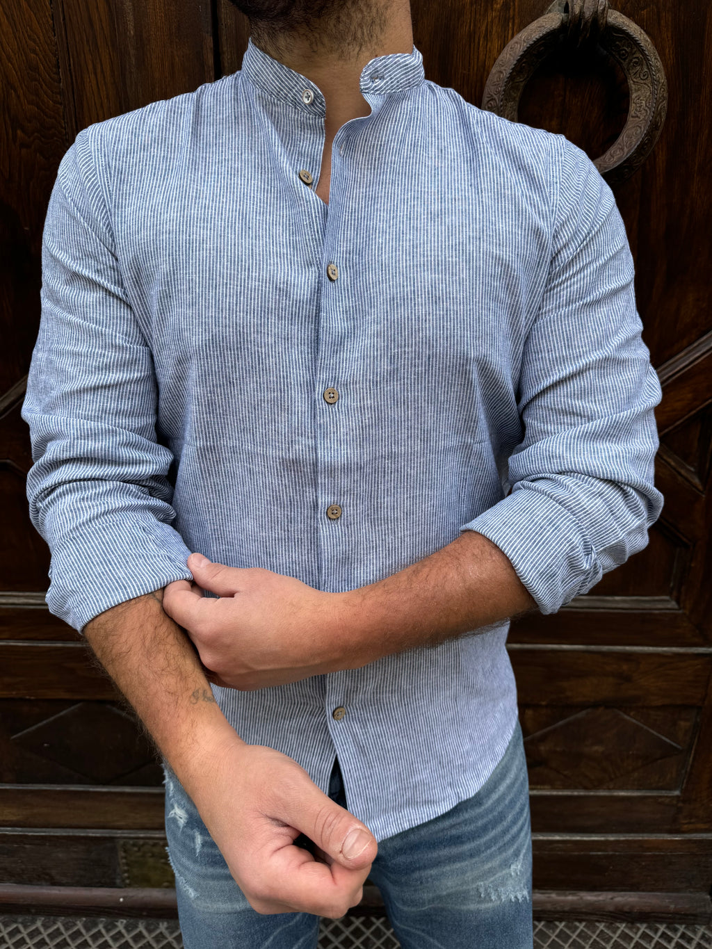 Camicia Millerighe di Hamaki-Ho blu