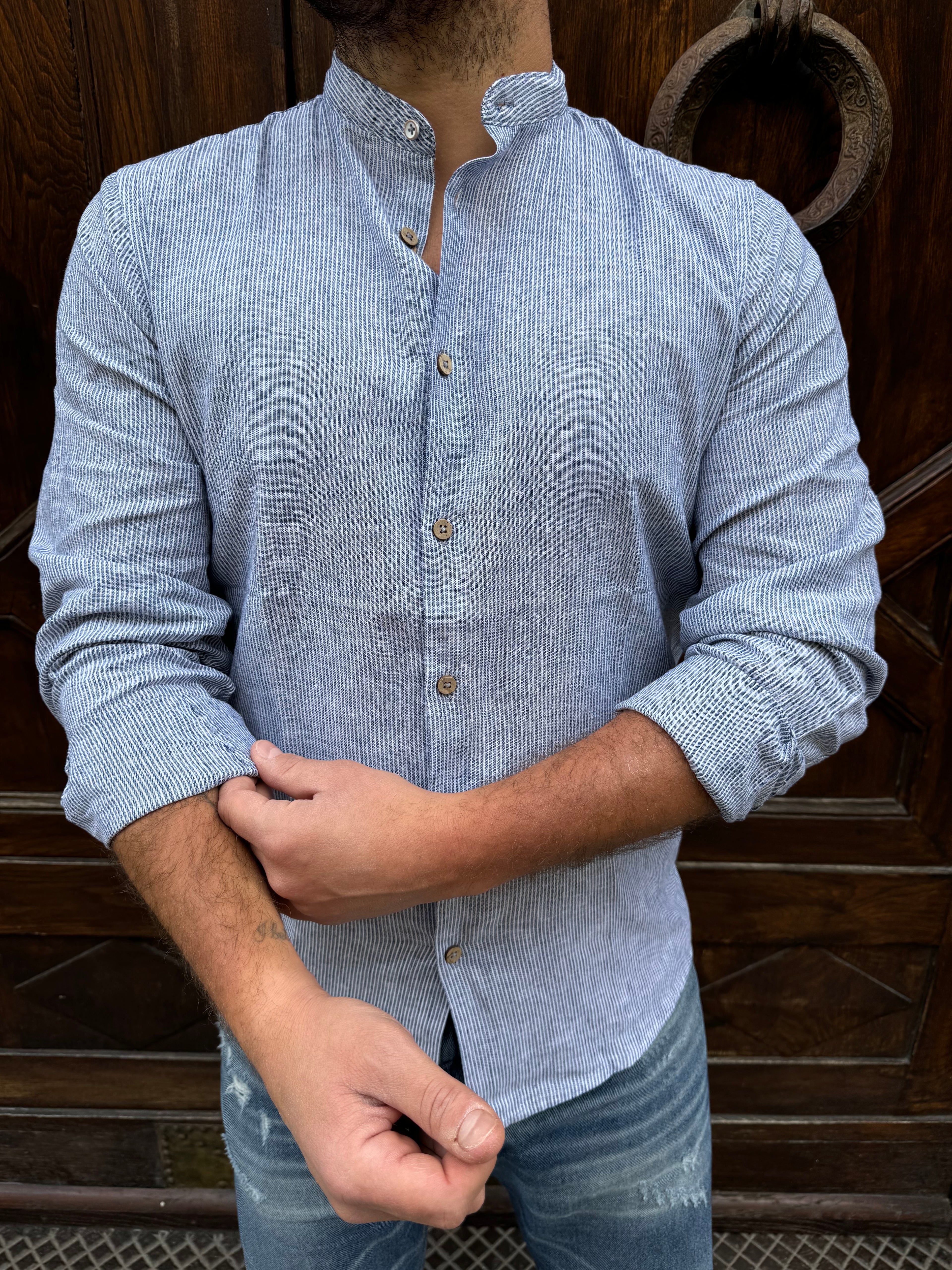 Camicia Millerighe di Hamaki-Ho blu