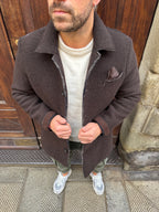 Cappotto James in lana cotta moro