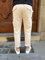 Pantalone cargo in lino di Hamaki-Ho sabbia
