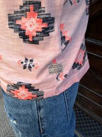 T-Shirt Etnik di Petrol rosa