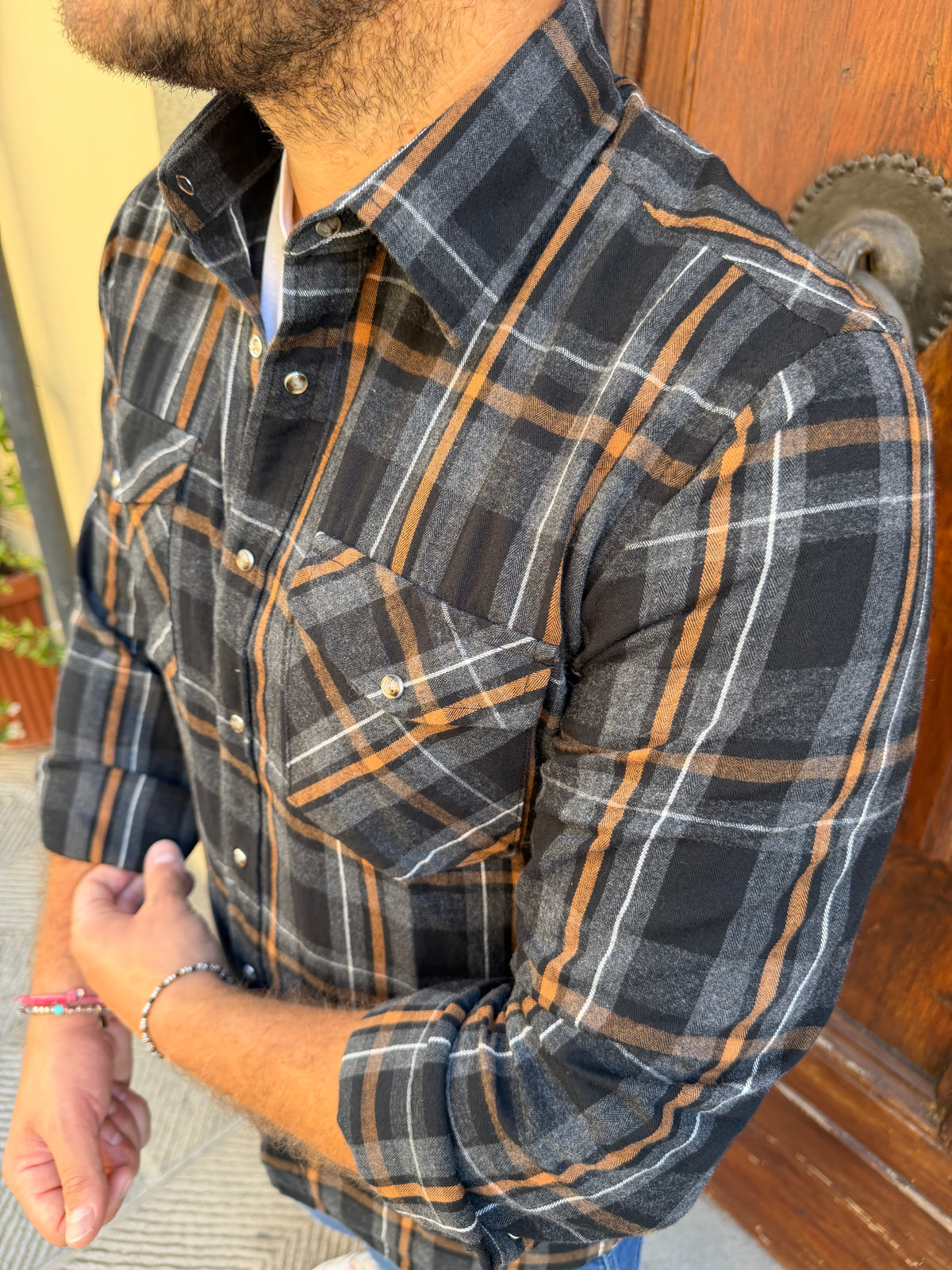 Camicia Quadro 01 di Tréz nera