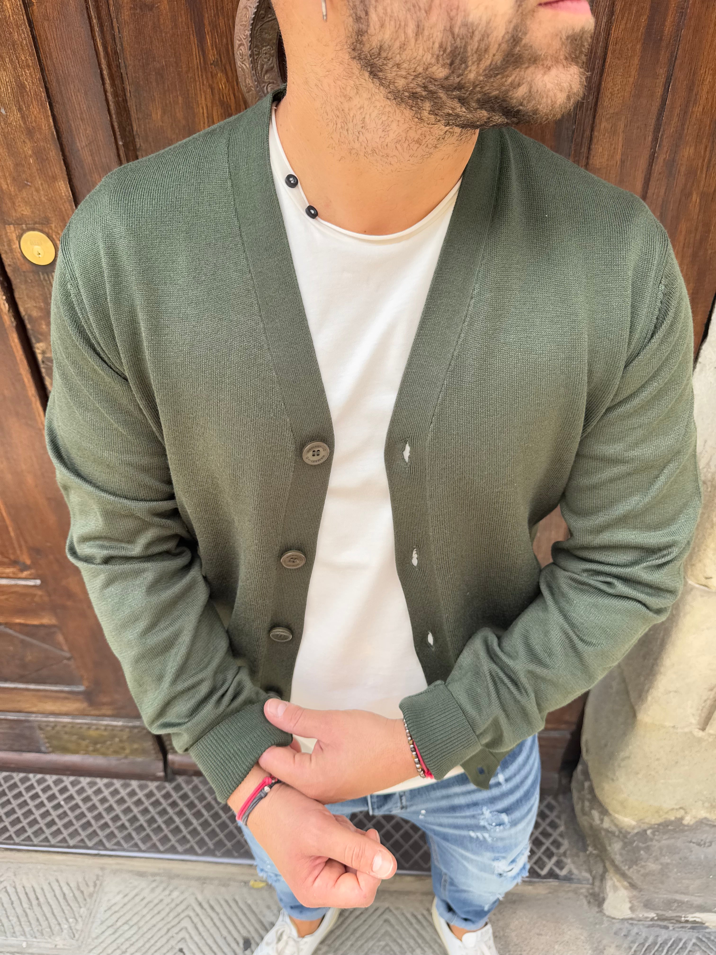 Cardigan Roger di Hamaki-Ho verde