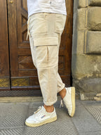 Pantalone Cargo lino di Hamaki-Ho sabbia