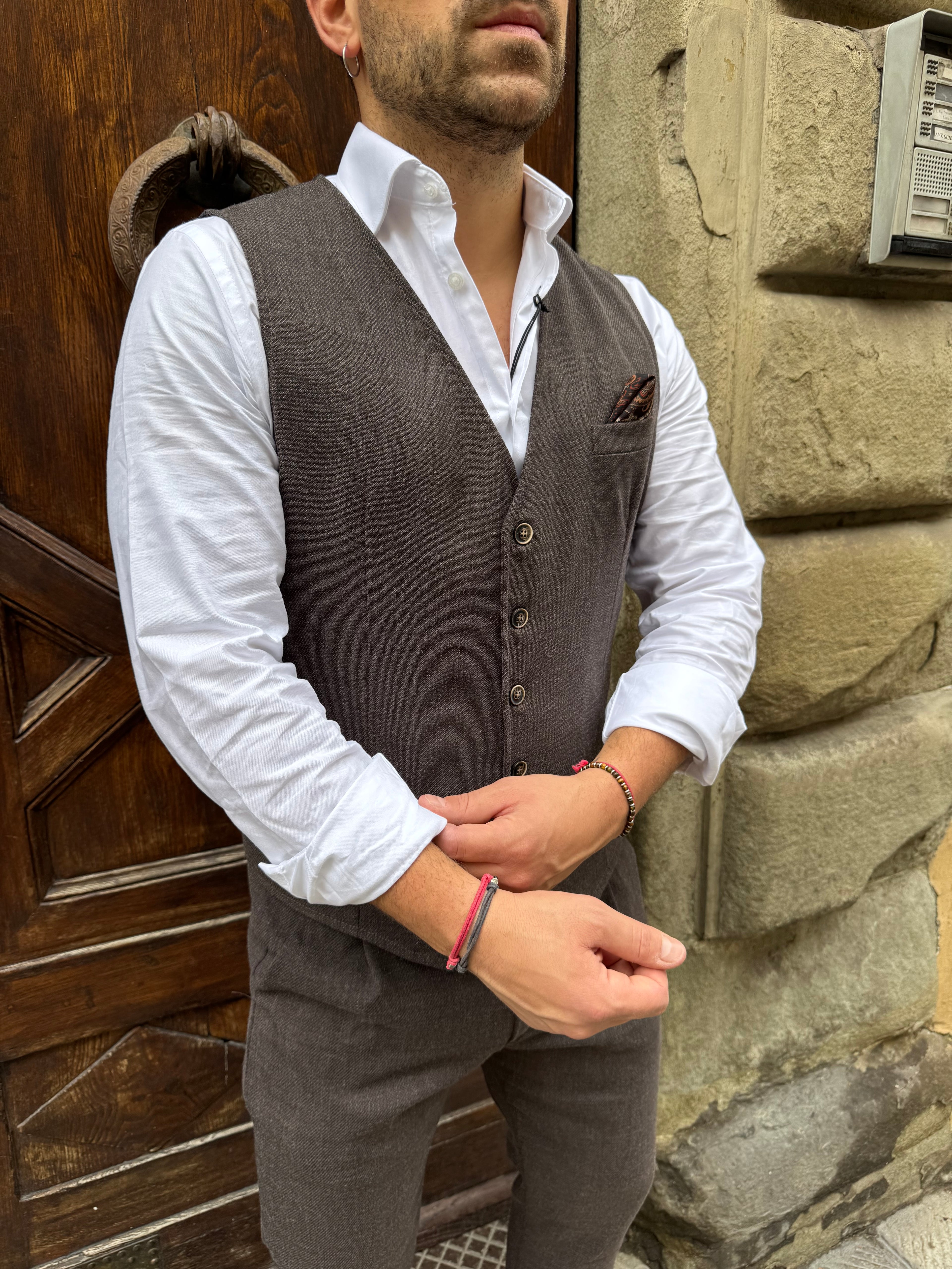 Gilet coordinato London di 3.9 moro