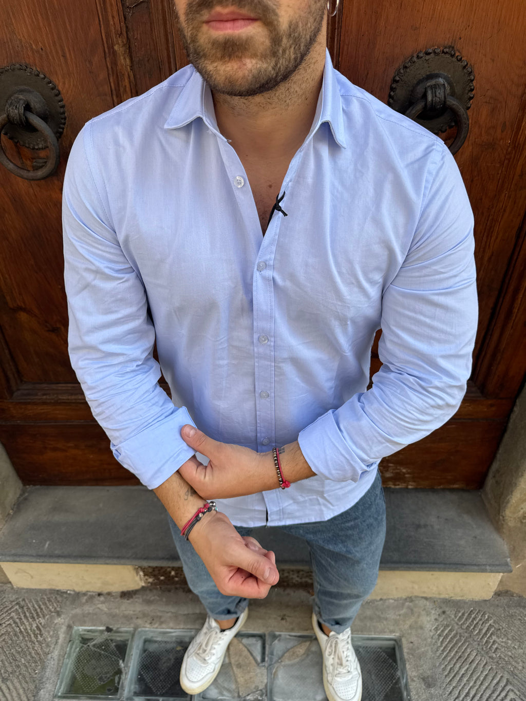 Camicia Oxford di Hamaki azzurra