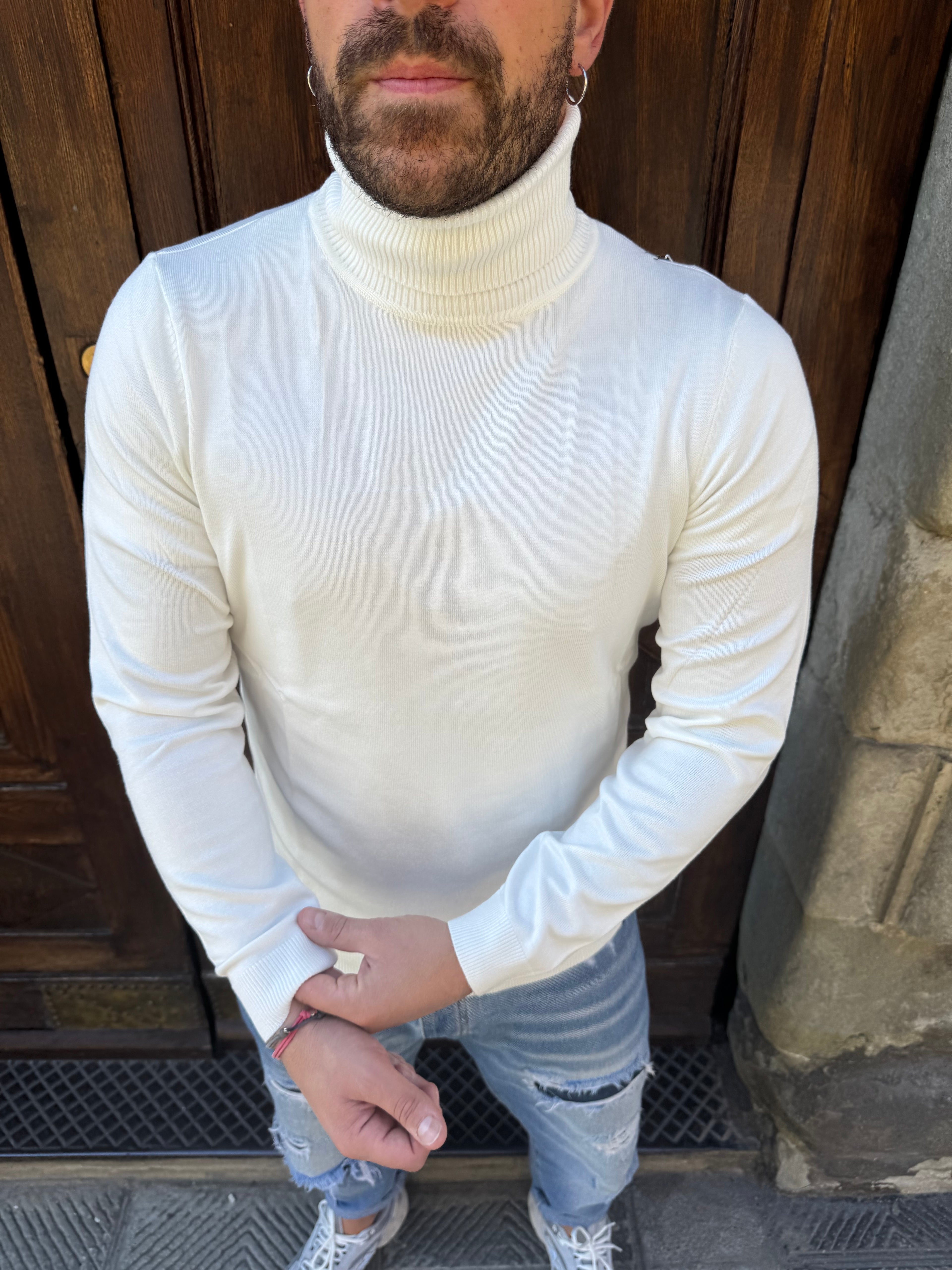 Maglioncino Dolcevita di Telamira panna