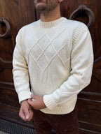 Maglioncino Rombo di Telamira panna