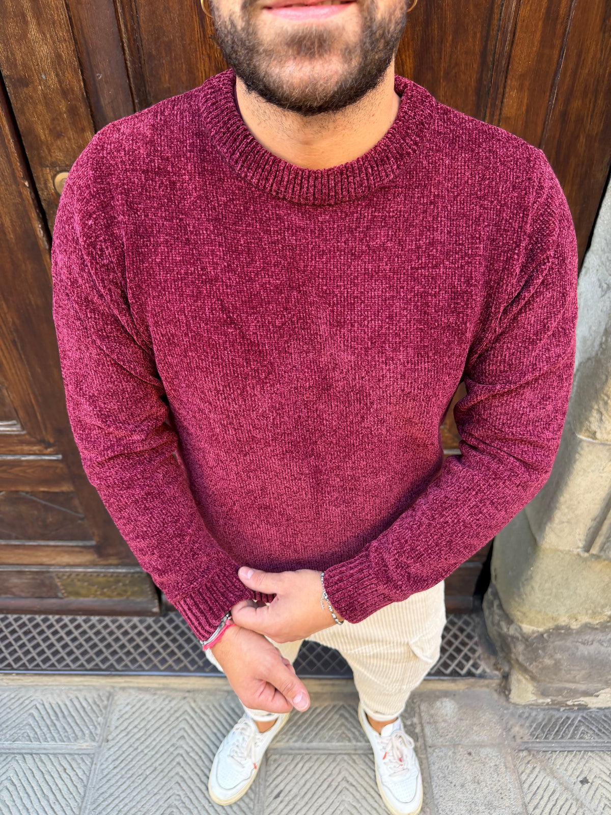Maglioncino Ciniglia di Telamira bordeaux