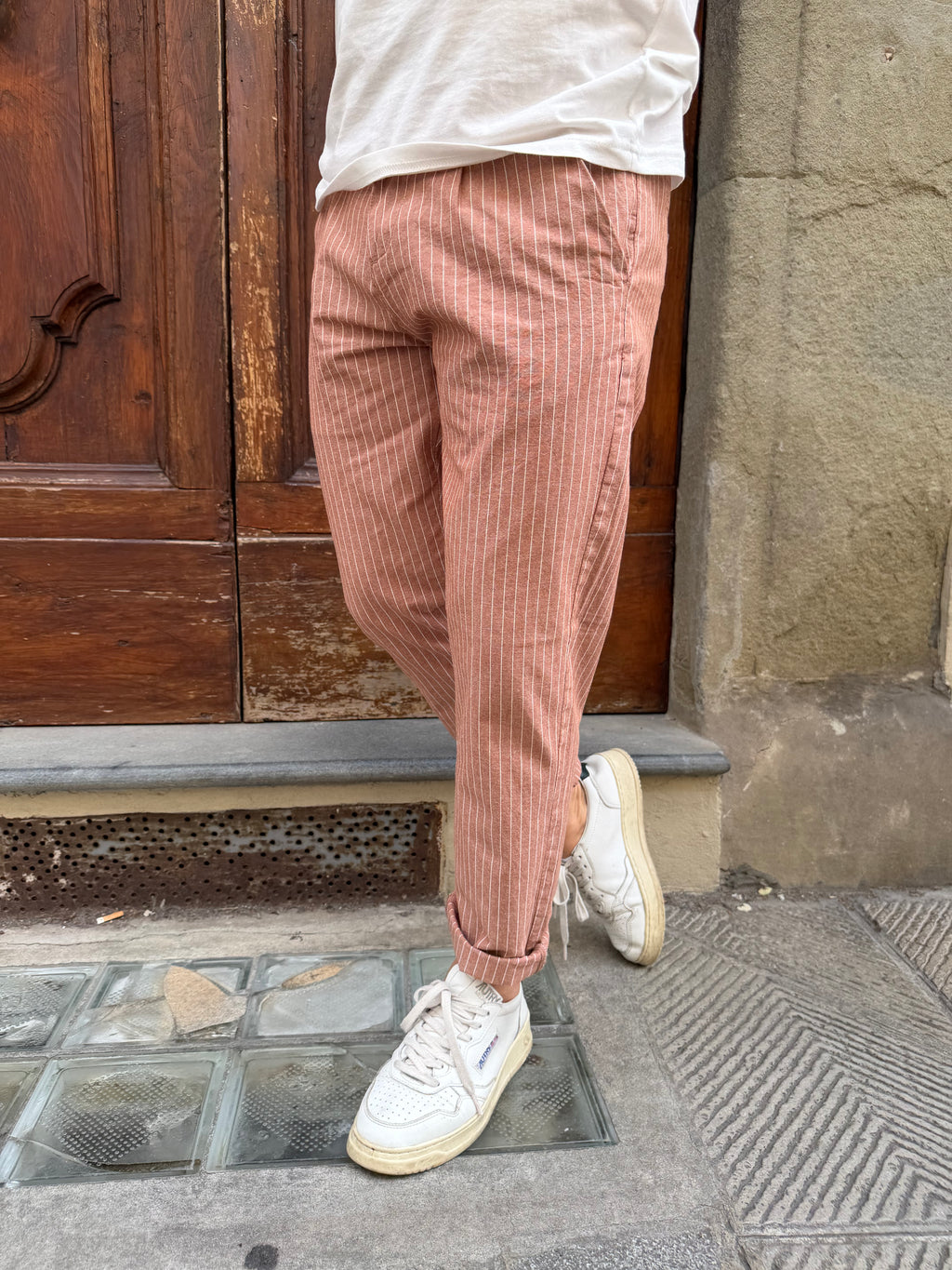 Pantalone Portofino di Tréz salmone