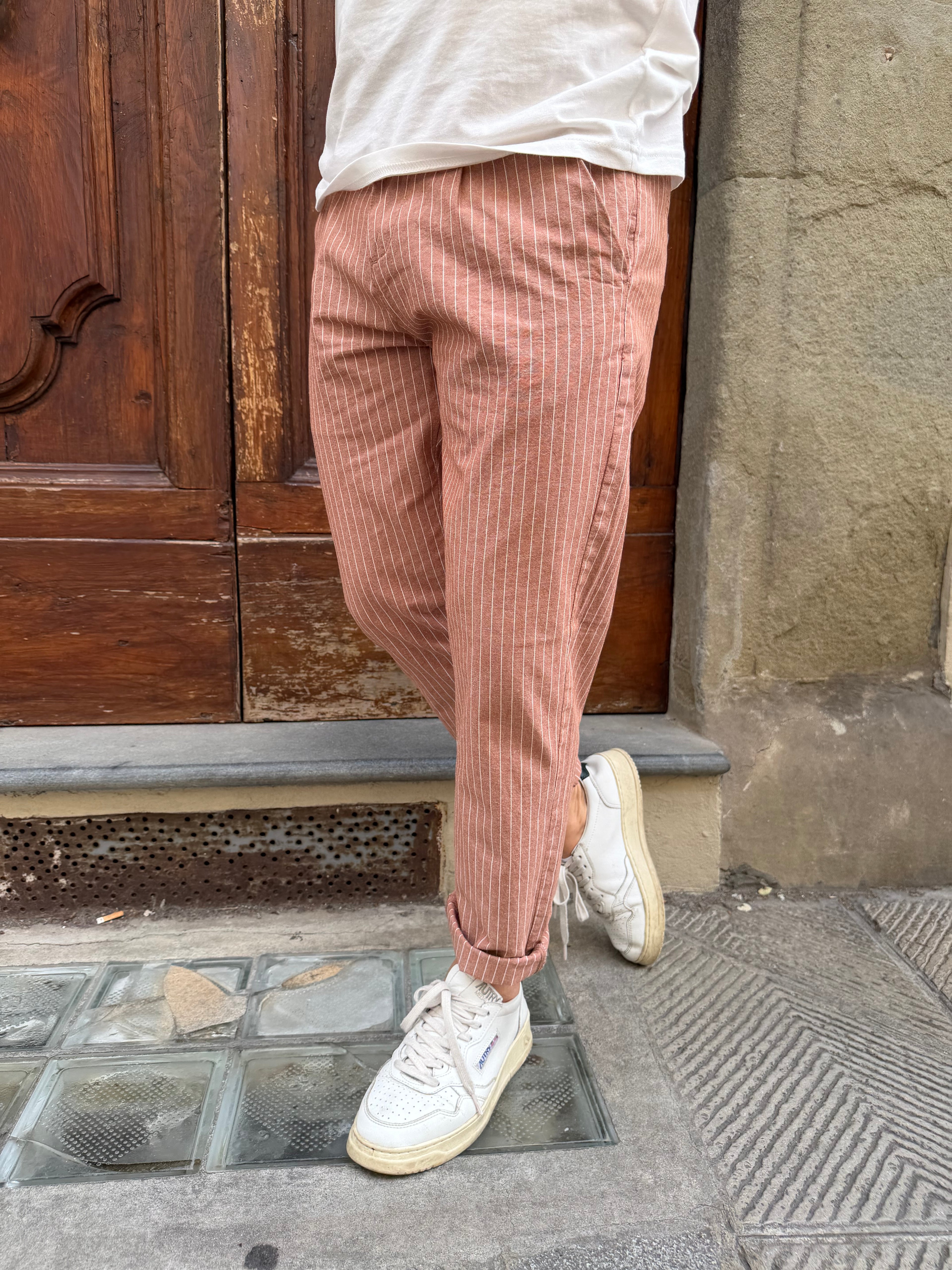 Pantalone Portofino di Tréz salmone