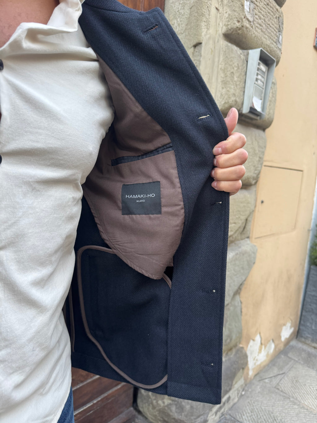 Giacchetto Prestige di HAMAKI-HO blu navy