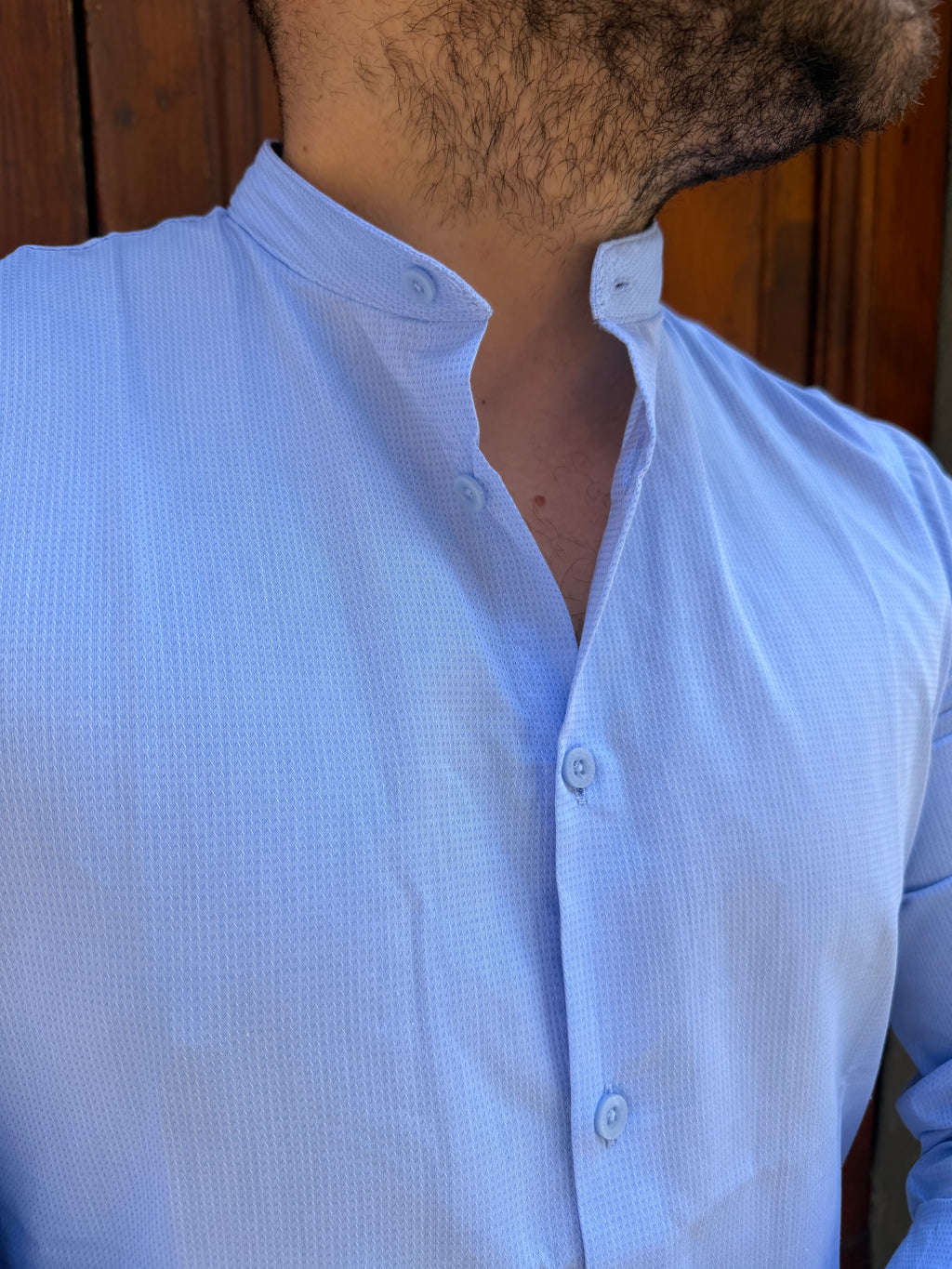 Camicia Dan di Hamaki-ho azzurra