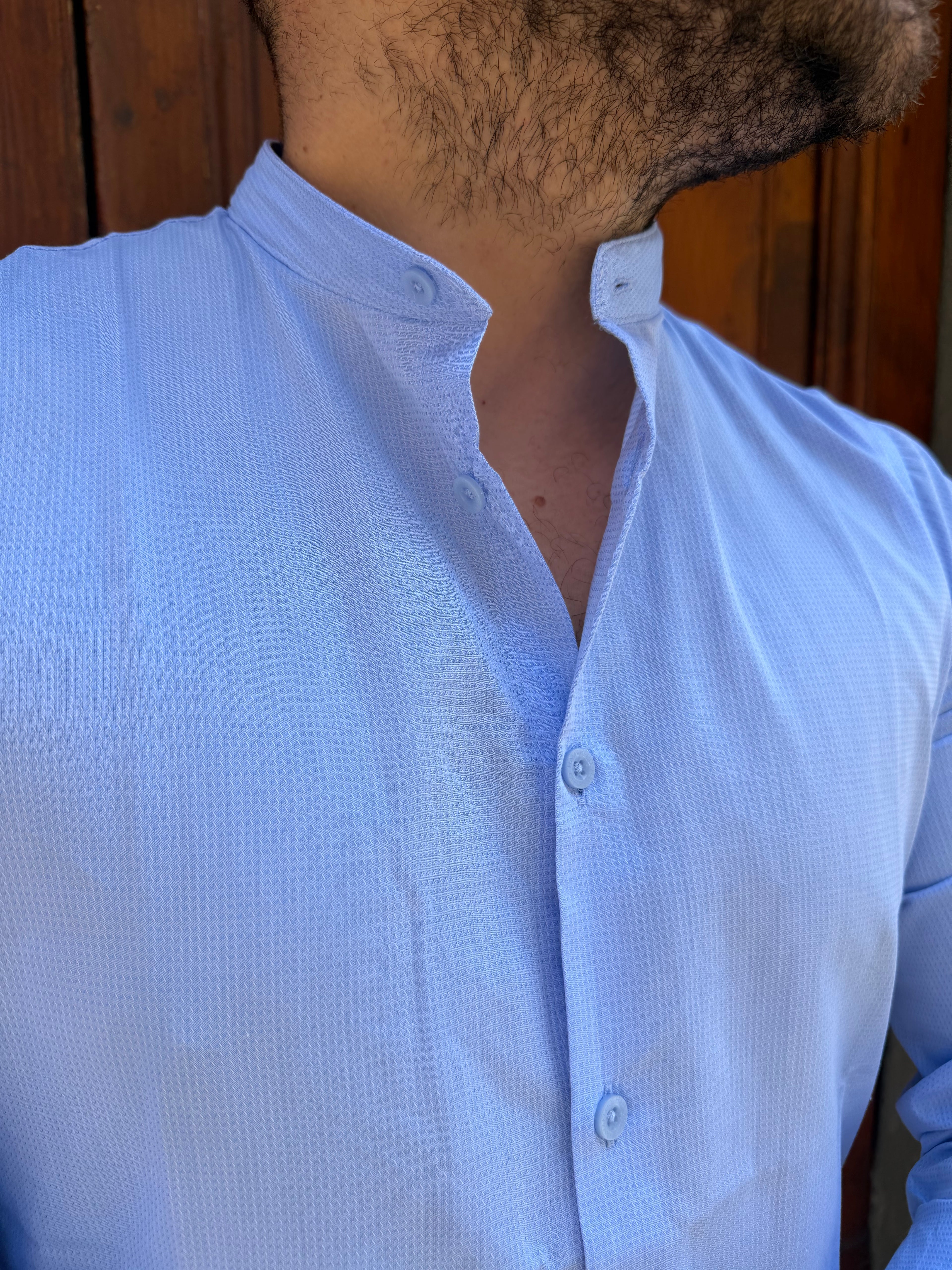 Camicia Dan di Hamaki-ho azzurra