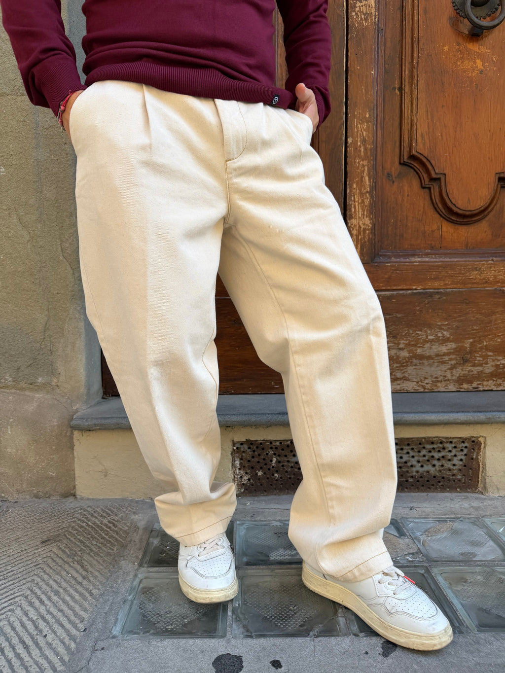 Pantalone Chinos Delamere di Pont panna